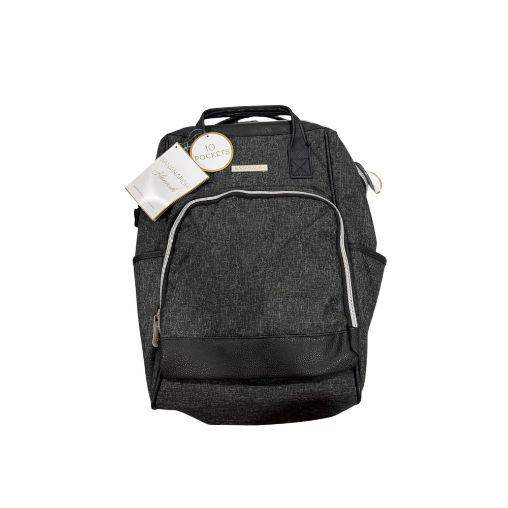 Bananafish Hannah‎ Mini Backpack Diaper Bag Black Grey Insulated Pockets